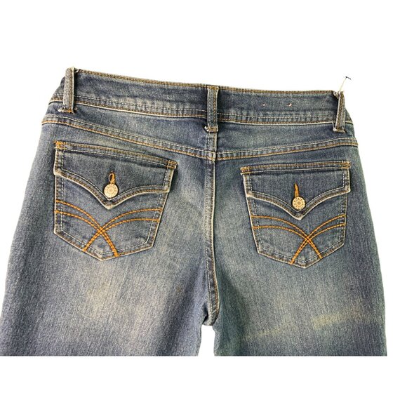 So Womens Size 9 Bootcut  Jeans Flap Back Scorpio Flare Blue Denim DJBS211511 - Picture 2 of 8